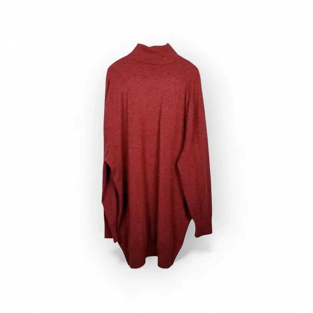 TRACEE ELLIS ROSS Heathered Persimmon Knit Turtleneck Sweater Dress - L/XL